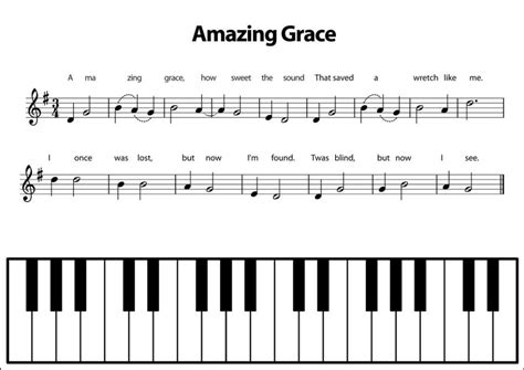 Rainbow Music Play Simple Songs Amazing Grace Piano Songs For