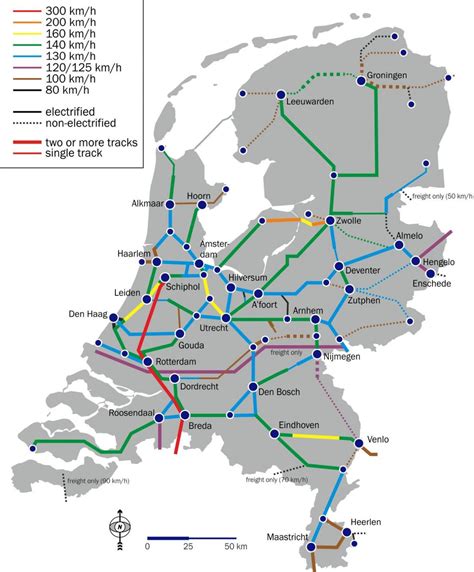 Mapa Ferroviário Holanda Mapa Ferroviário Da Holanda Europa
