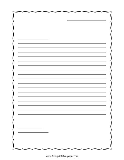 Letter Writing Paper Free Printable Paper