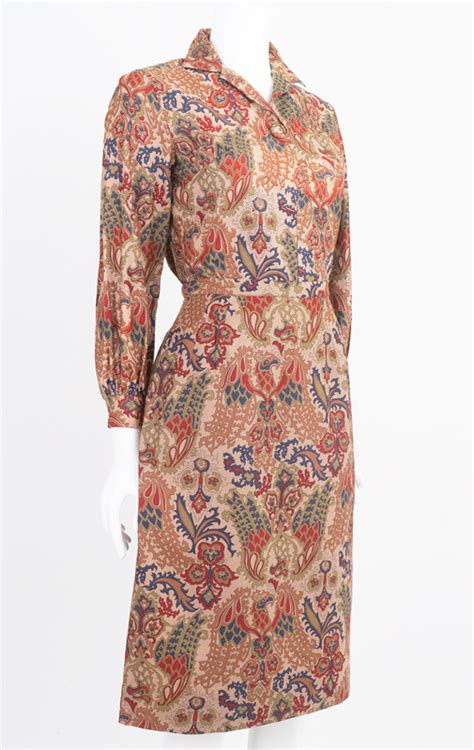 early 1960s paisley cotton dress