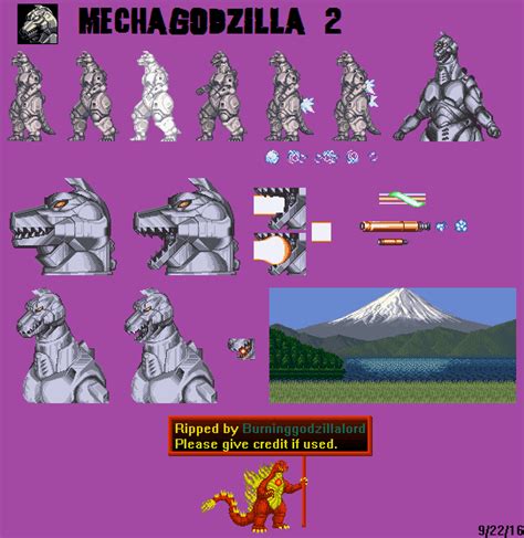 Mecha Godzilla Sprite Sheet Super Godzilla Rip By Burninggodzillalord On DeviantArt