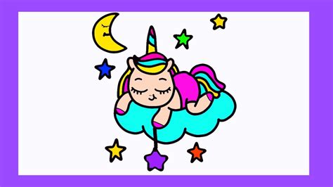 How To Draw A Cartoon Unicorn Cute And Easy Baby Unicorn Cloud