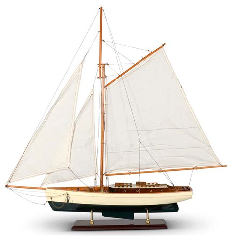 1930s Classic Yacht Large Model Sailboat 36 Wood Nautical Decor