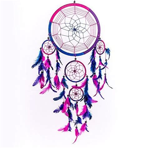 Caught Dreams Dream Catcher Handmade Traditional Royal Blue Pink
