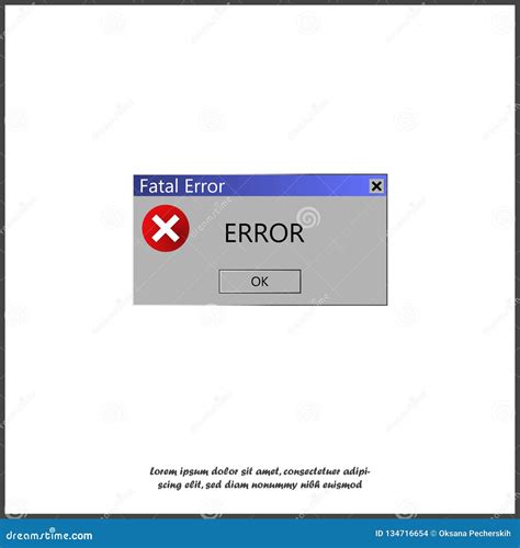 Warning Message About An Error In The Operating System Vector