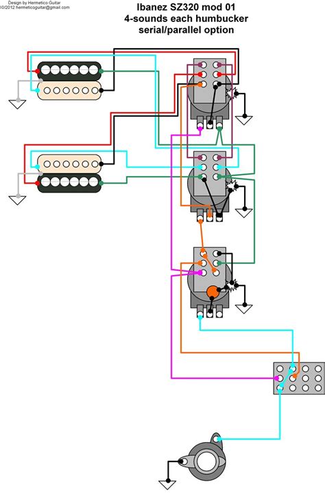 100% solderless guitar wiring kits. Hermetico Guitar: Wiring Diagram: Ibanez SZ320 mod 01