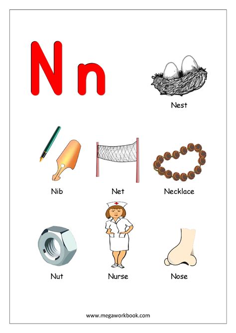 Objects Starting With Alphabet N Alphabet Worksheets Preschool