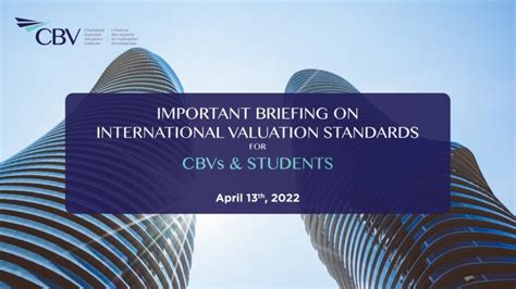 International Valuation Standards Cbv Institute