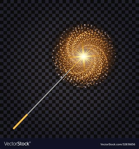 Magic Wand Isolated With Spiral Light Effect Vector Image