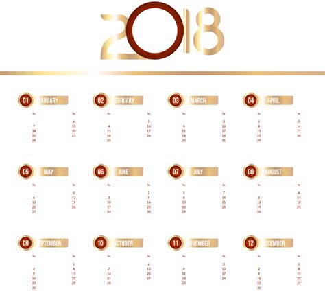 Calendar Clip Art 2018 Calendar Transparent Clip Art Image Png