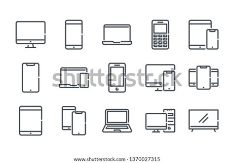Electronics Devices Related Line Icon Set Stock Vector Royalty Free