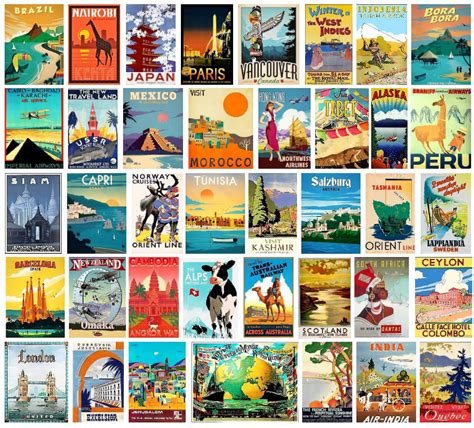 Solve Vintage Travel Posters Jigsaw Puzzle Online With 399 Pieces