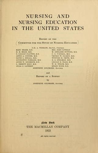 Nursing And Nursing Education In The United States By Committee For The