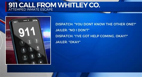 911 Calls Released After Inmate Escape Incident At Whitley County