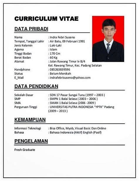 #selfdevelopmentindonesia #resumefreshgraduate kamu fresh graduate? 10+ Contoh CV (Curiculum Vitae) Lamaran Kerja, Daftar ...