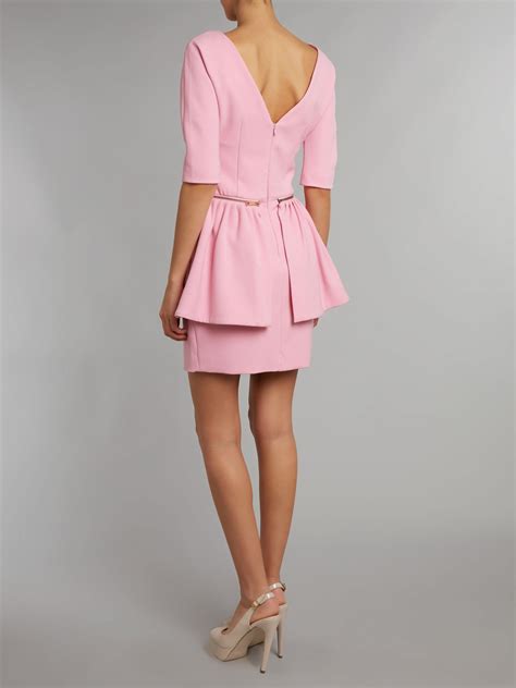Twenty8twelve Peplum Dress 34 Sleeve In Pink Light Pink Lyst