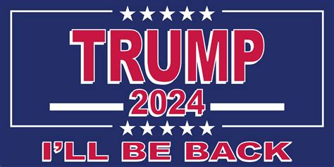Trump 2024 Ill Be Back Bumper Sticker Made In Usa American Flag