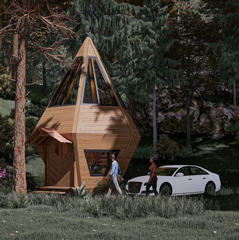 Diy Tiny Cabin Plans Build Your Dream Wooden Diamond Cabin Etsy