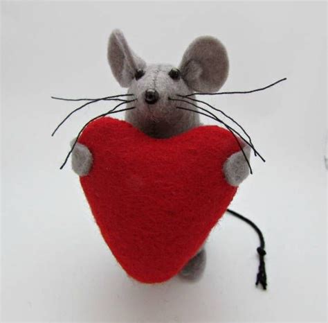 Felt Mouse Valentines Mouse Felt Mice Mouse T Etsy Felt Mouse