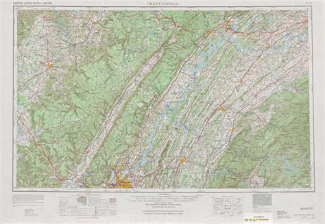 Chattanooga topographic map, TN, NC - USGS Topo 1:250,000 scale