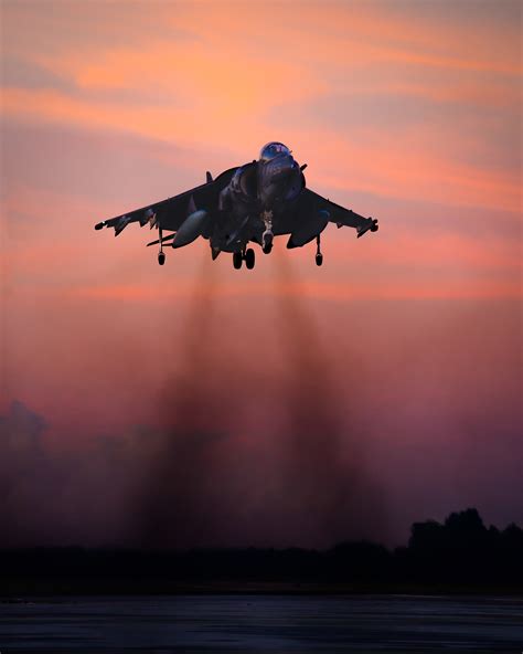 Sunset Harrier Vertical Landing | Shutterbug