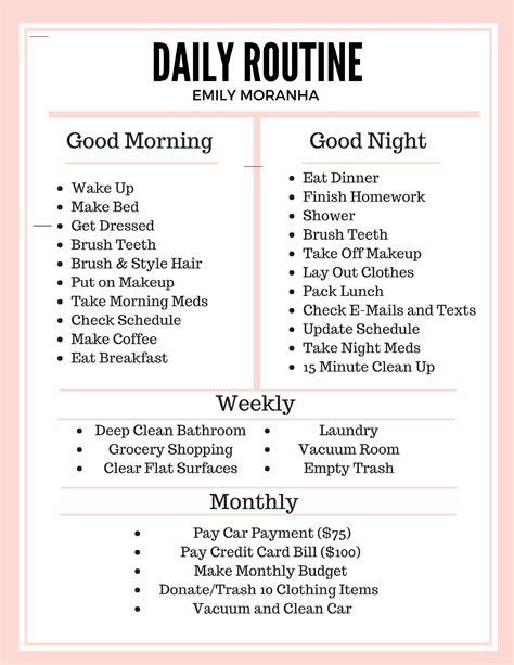 Daily Routine Chart How To Plan Your Day For Maximum Productivity Dona