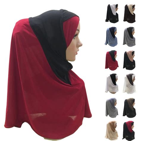 Ramadan Muslim Women Ai Amira Scarf Hijab Prayer One Piece Headscarf Arab Head Wrap Islamic