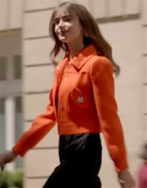 Emily In Paris Season 3 Lily Collins Orange Jacket Ultimate Jacket