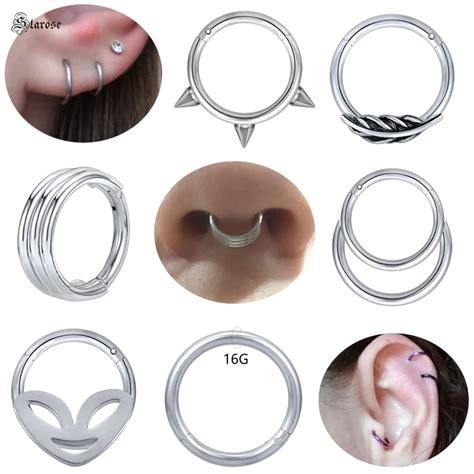 Hoop Earrings Sex Jewelry Nose Rings Piercing Jewelry 1pc 16g Nose Rings Septum Aliexpress
