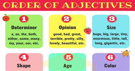 Adjective Introduction Types Order And Example BFD