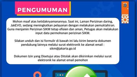 Cara Pendaftaran Sikm Melalui Email Sikm Jakarta Go Id Keluar Masuk