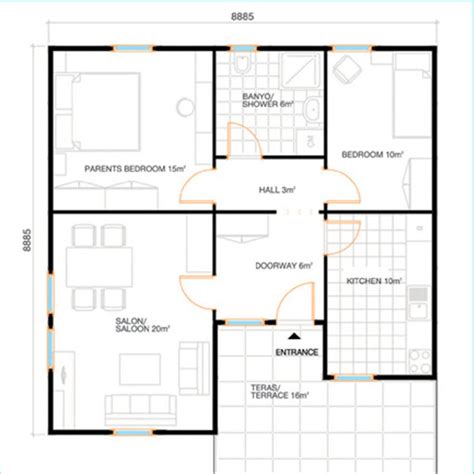 70 Square Meter House Floor Plan Floorplans Click