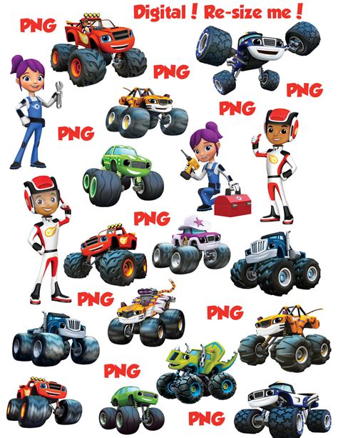 Blaze the Monster Machines PNG Clipart Images INSTANT Etsy España