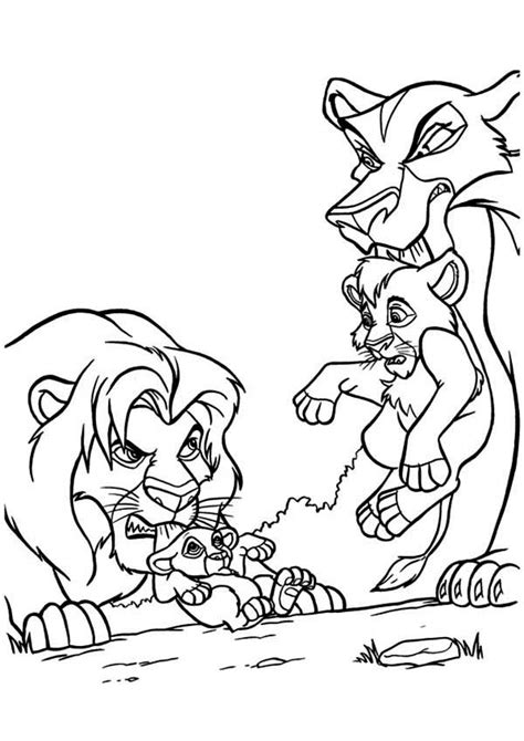 Mufasa Protecting Simba From Scar The Lion King Coloring Page