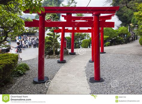 Wooden Torii Gateway The Traditional Japanese Gate At Shinto Shrine