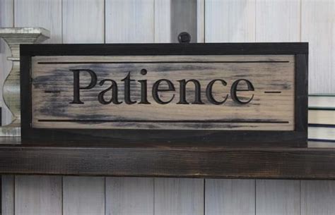 Patience Wood Sign Country Farmhouse Rustic Elegant Vintage