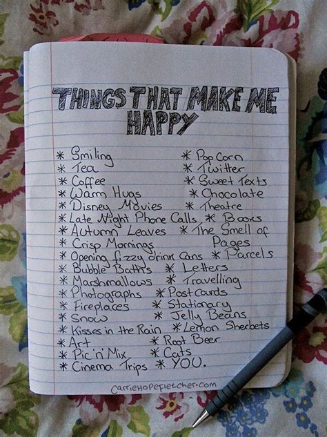 Things That Make Me Happy List Bullet Journal Lists Organization