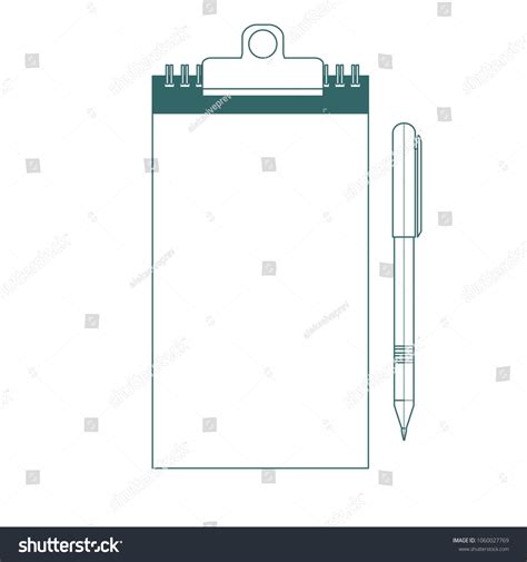 Note Pad Pen Icons Outlined On Stock Illustration 1060027769 Shutterstock