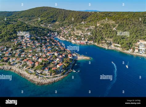 Aerial View Of Fishing Village Stomorska Island Solta Dalmatia