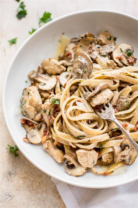 Creamy Balsamic Chicken Bacon Mushroom Pasta Recipe | Recipe | Mushroom