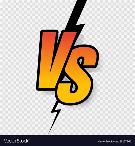 Versus Sign Gradient Style With Crack Isolated On Vector Image