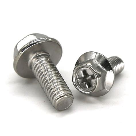Stainless Steel Phillips Head With Serration Hex Flange Bolts China