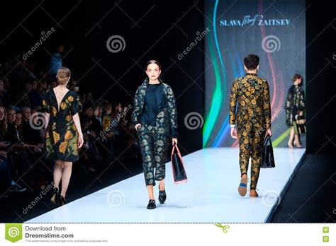 Maybe you would like to learn more about one of these? Model Walk Runway For Slava Zaitsev Catwalk At Spring ...