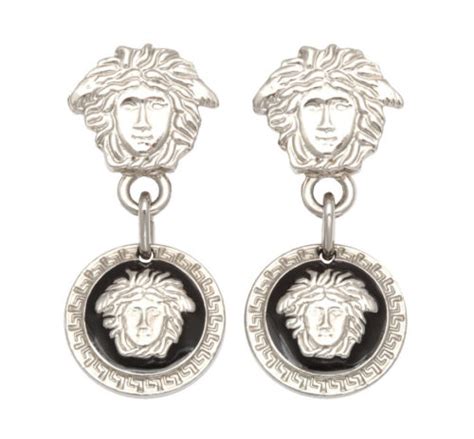 Vintage Gianni Versace Medusa Earrings Silver