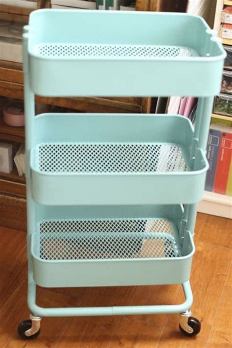 Both kitchen islands and carts are wonderful additions to any kitchen, giving new life and space to your kitchen. Ikea Cart rolling carts from IKEA in turquoise and grey # ...