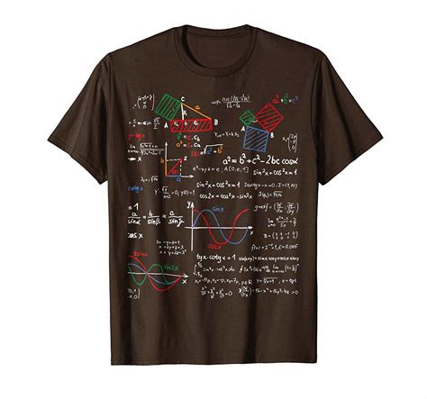 Funny Shirt Math T Shirt Teacher Formulas Cheat Sheet Cool Geek Nerd