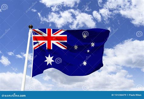 Flag Of Australia Southern Cross Stock Image Image Of Flagpole