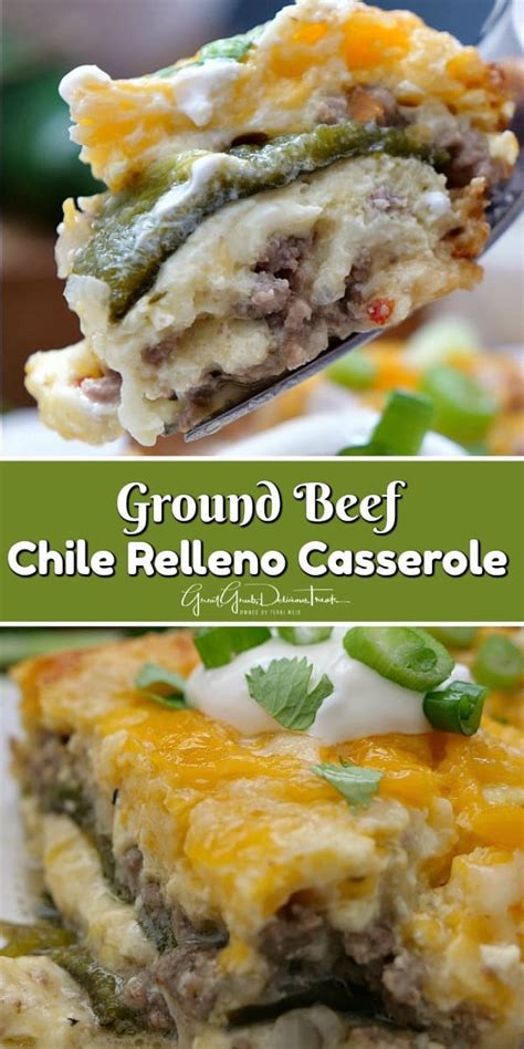 This recipe avoids all that by making a delicious casserole dish similar to a baked chile relleno recipe. Chile Relleno Casserole - Great Grub, Delicious Treats