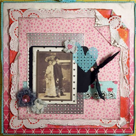 How to make a scrapbook? Vintage Mixed Media Homemade Valentine's Day Scrapbook ...