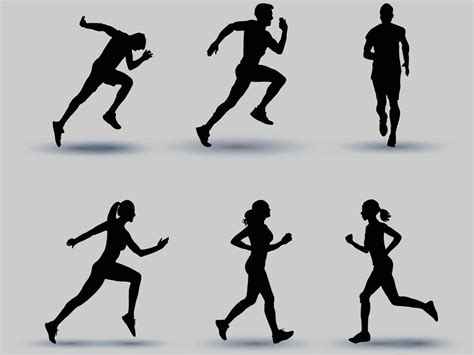 set running silhouettes vector illustration man and woman 5317165 vector art at vecteezy